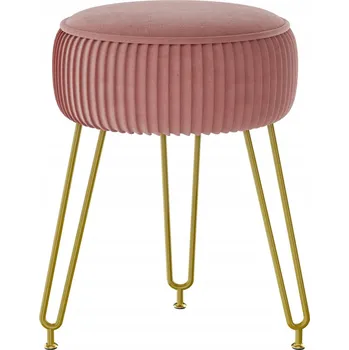 Taburet IBUYKE Samet Taburet Podnožka Stolička na Make-up Taburet Růžová / Zlatá