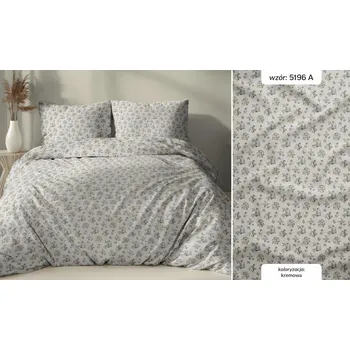 Povlečení Povlečení bavlněné 140x200 krémové květiny na zip KARO Bavlna