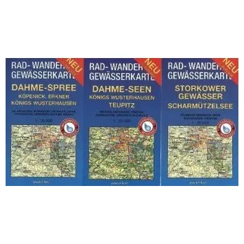 Rad-, Wander- & Gewässerkarten Dahme-Spree. Dahme-Seen, Königs Wusterhausen, Teupitz. Storkower Gewässer, Scharmützelsee , 3 Bl.