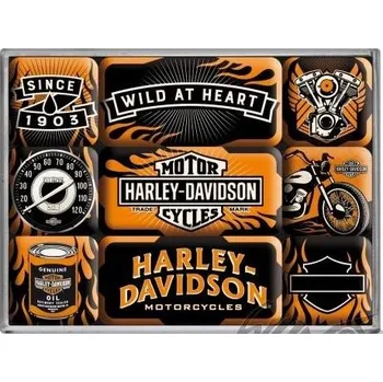 Dekorativní magnet Sada magnetek HARLEY-DAVIDSON WILD 9 KS