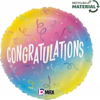 Balónek Fóliový balónek Grabo 18", Gratulace Ombre