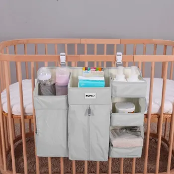 Příslušenství pro dětskou postel a kolébku Pupyhou Závěsný organizer na postýlku šedý