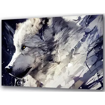 Obraz Skleněný obraz na zeď Vlk Umění Šedý 120x80 cm