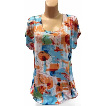 Dámská tunika Halenka VĚRA, Barva Světle modrá, Velikost 38 - na zakázku, Materiál 96% Viskoza 4% Lycra