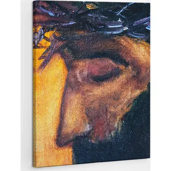 Obraz Fotoobraz s náboženským motivem na plátně - Tvář Ježíše v trnové koruně 60x80 cm