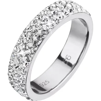 Prsten Stříbrný prsten s krystaly Preciosa bílý 35001.1 white