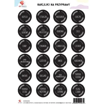 Set školních potřeb Naklejki na przyprawy czarne A4