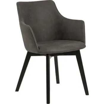 Jídelní židle Jídelní židle Bella Actona čalouněná antracitová s područkami na dřevěných nohách