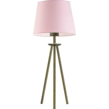 Lampička Noční lampička do ložnice BERGEN moderní s růžovým a zlatým stínidlem LYSNE 50 cm