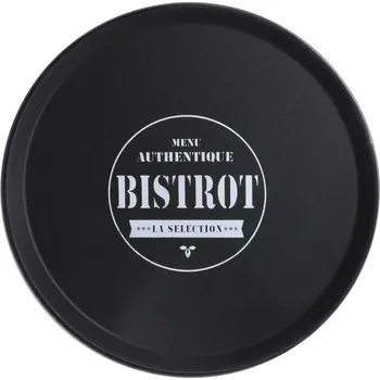 Kulatý protiskluzový podnos Intesi Bistrot retro na servírování nápojů a pochutin 35,5 cm