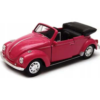 autíčko Volkswagen Beetle kabriolet 1:34 -39 WELLY růžový.