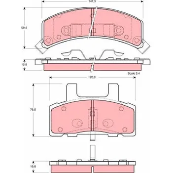 Brzdová destička Sada brzdových destiček, kotoučová brzda TRW GDB1273