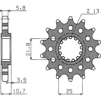 Řetězová sada pro motocykl řetězové kolečko pro sekundární řetězy typu 520, SUNSTAR (15 zubů) 39415