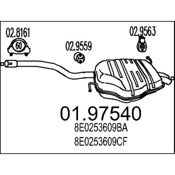 Auto-moto Zadní tlumič výfuku MTS 01.97540