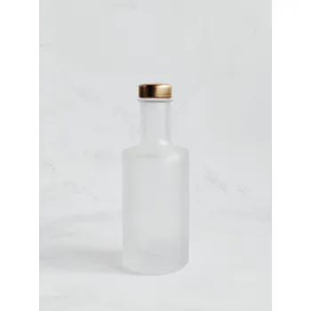 Nádoba na olej a ocet Láhev na olej, ocet, sirup bílá matná VILO 200 ml se zlatým uzávěrem