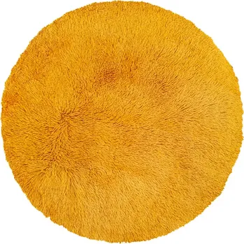 Koberec Plyšový kulatý koberec SOFT 90 cm - žlutý