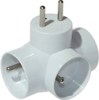 Elektrická zásuvka Roztrojka, rozbočovací zásuvka 3x, 230V/4x2,5A max.