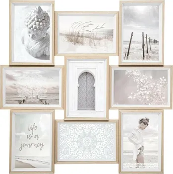 Rám na obraz Rámeček na 9 fotografií 10x15 Molly Atmosphera bílý skandinávský závěsný na zeď