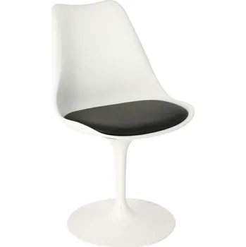 Jídelní židle Otočná jídelní židle Tulip Basic inspirovaná Tulip Chair, bílá s polštářkem D2.DESIGN