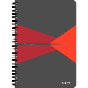 Blok Leitz Office zápisník A5 90 listů linkovaný šedý/červený