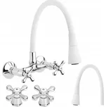 Kuchyňská nástěnná baterie Invena Roma, bílá/stříbrná