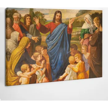Obraz Obraz Canvas do ložnice na zeď Ježíš Kristus mezi dětmi 60x40 cm