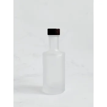 Nádoba na olej a ocet Láhev na olej, ocet, sirup bílá matná VILO 200 ml s uzávěrem tmavé dřevo