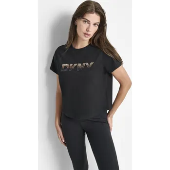 Dámské tričko TRIČKO DKNY OMB SEQ LG SS TEE BLK/BLACK