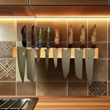 Stojan na nože The Knife Brothers Magnetické lišty na nože bambus 50 cm