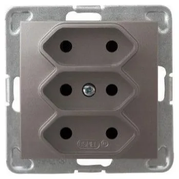 Elektrická zásuvka Stříbrná nástěnná Elektrická Zásuvka Ospel