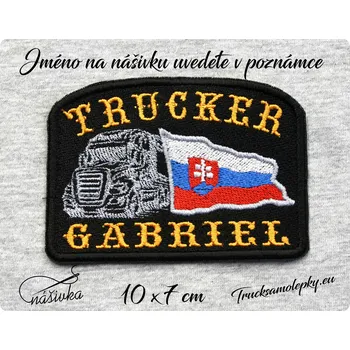Nášivka TRUCKER SLOVAKIA se jménem / 054 (Nášivka / Nažehlovačka)
