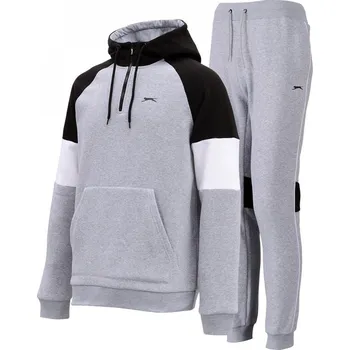 Slazenger Quarter Zip Tracksuit Mens Grey Marl/Black 3XL