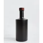 Láhev na olej, ocet, sirup černá matná VILO 500 ml s uzávěrem tmavé dřevo
