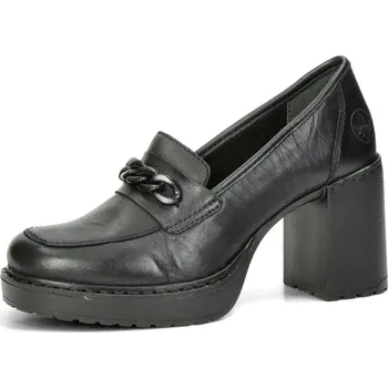 Dámské polobotky Rieker dámské kožené polobotky - černé