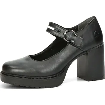 Dámské polobotky Rieker dámské kožené polobotky - černé