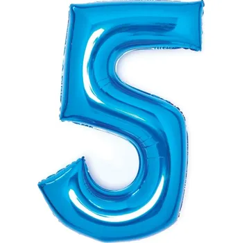 Balónek Balónek fóliový číslo 5 modrý 66 cm Amscan 9914055