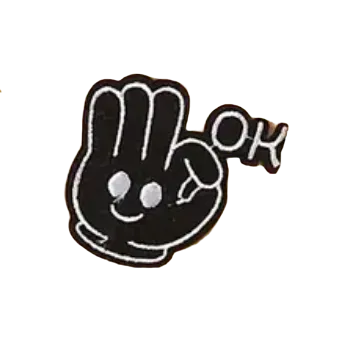 Nažehlovací nášivka - OK (5,5 x 5,0 cm), Barva: Černá