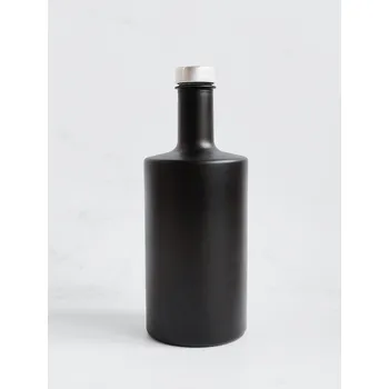 Nádoba na olej a ocet Láhev na olej, ocet, sirup černá matná VILO 500 ml se stříbrným uzávěrem