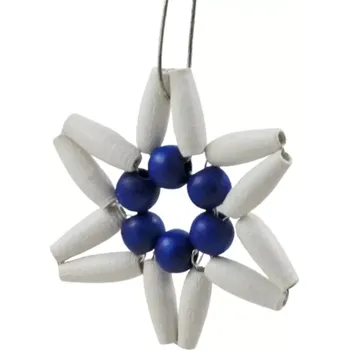 Vánoční ozdoba Ozdoba Hvězdička malá bílá s modrou