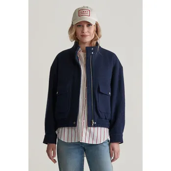 Dámská větrovka BUNDA GANT WOOL HARRINGTON JACKET EVENING BLUE