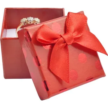 Dárková krabička Dárková krabička na šperky, červená, s puntínky