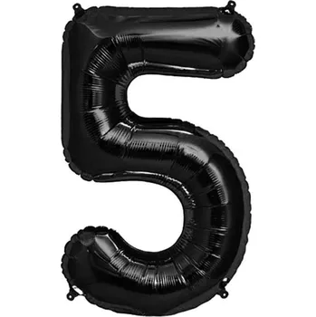 Balónek Velký fóliový balónek s heliem černý ČÍSLICE 5 - 100 cm