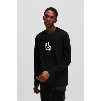 Pánské tričko TRIČKO KARL LAGERFELD JEANS KLJ REGULAR MONOGRAM LSLV TEE BLACK