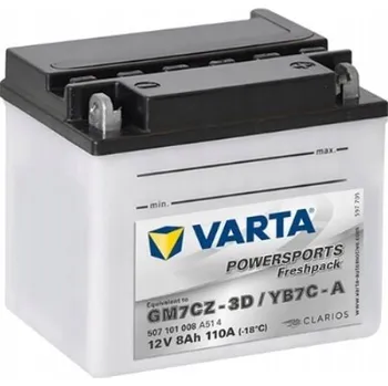 Autobaterie AKUMULÁTOR 8Ah/110A 12V P+ / VARTA YB7C-A M7CZ-3D