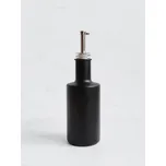 Láhev na olej, ocet, sirup černá matná VILO 200 ml s nerezovou nálevkou