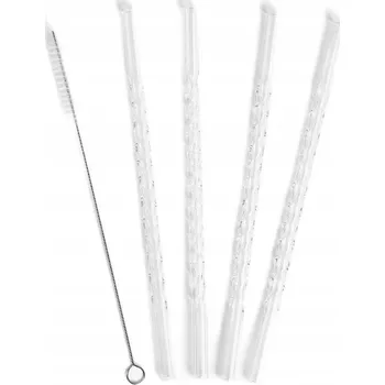 Vrták Sada skleněných brček ALCOLE s čističem 5 ks HOMLA