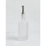 Láhev na olej, ocet, sirup bílá matná VILO 200 ml s nerezovou nálevkou