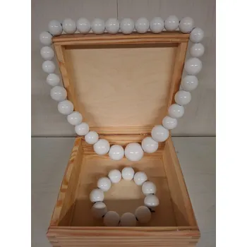 Dětské navlékací korálky Dřevotéka - Dřevěné korálky DRGA0987 - bílé Dřevěné korálky DRGA0987 - bílé