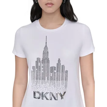 Dámské tričko TRIČKO DKNY S/S CITY SCAPE HOTFI WHITE