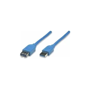 MANHATTAN Kabel USB 3.0 A-A prodlužovací 2m, modrý